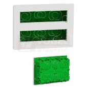 NU171820 Unica System+ krabice pro montáž 2x8 modulů zapuštěná, barva bílá RAL9003 Antibakteriální, rozměr v=165mm, š=230mm, hl=62mm
