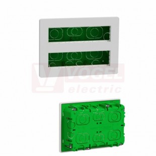 NU171830 Unica System+ krabice pro montáž 2x8 modulů zapuštěná, Aluminium, rozměr v=165mm, š=230mm, hl=62mm