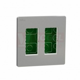 NU172430 Unica System+ krabice pro montáž 2x4 modulů zapuštěná, Aluminium, rozměr v=165mm, š=165mm, hl=62mm