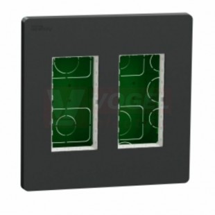 NU172454 Unica System+ krabice pro montáž 2x4 modulů zapuštěná, Antracit, rozměr v=165mm, š=165mm, hl=62mm