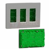 NU173430 Unica System+ krabice pro montáž 3x4 modulů zapuštěná, Aluminium, rozměr v=165mm, š=230mm, hl=62mm