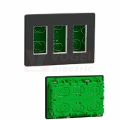 NU173454 Unica System+ krabice pro montáž 3x4 modulů zapuštěná, Antracit, rozměr v=165mm, š=230mm, hl=62mm