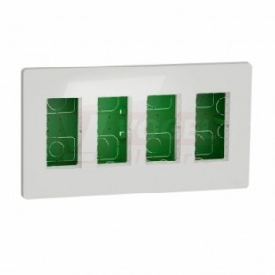 NU174418 Unica System+ krabice pro montáž 4x4 modulů zapuštěná, barva bílá RAL9003, rozměr v=165mm, š=300mm, hl=62mm