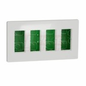 NU174418 Unica System+ krabice pro montáž 4x4 modulů zapuštěná, barva bílá RAL9003, rozměr v=165mm, š=300mm, hl=62mm