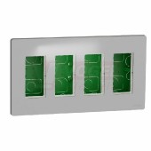 NU174430 Unica System+ krabice pro montáž 4x4 modulů zapuštěná, Aluminium, rozměr v=165mm, š=300mm, hl=62mm