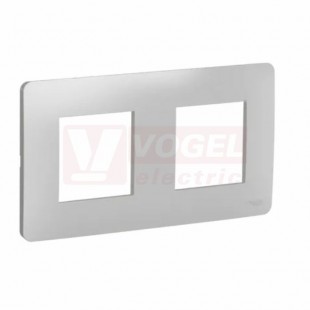 NU200430 Unica Studio krycí rámeček dvojnásobný, Aluminium