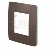 NU280216 Unica Studio Color krycí rámeček jednonásobný, Chocolate/Bílá