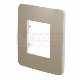 NU280226 Unica Studio Color krycí rámeček jednonásobný, Taupe/Bílá