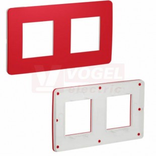 NU280413 Unica Studio Color krycí rámeček dvojnásobný, Red/Bílá