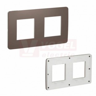 NU280416 Unica Studio Color krycí rámeček dvojnásobný, Chocolate/Bílá