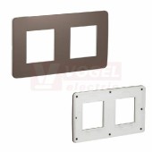NU280416 Unica Studio Color krycí rámeček dvojnásobný, Chocolate/Bílá