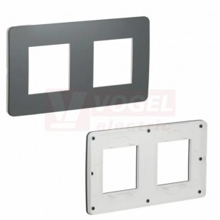 NU280421 Unica Studio Color krycí rámeček dvojnásobný, Dark Grey/Bílá