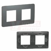 NU280422 Unica Studio Color krycí rámeček dvojnásobný, Dark Grey/Černá