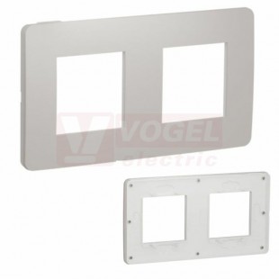 NU280424 Unica Studio Color krycí rámeček dvojnásobný, Light Grey/Bílá