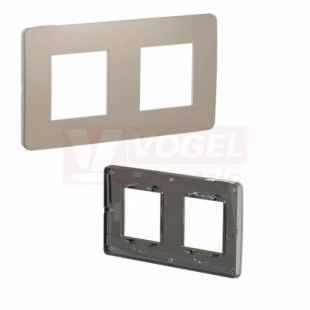 NU280428 Unica Studio Color krycí rámeček dvojnásobný, Taupe/Černá