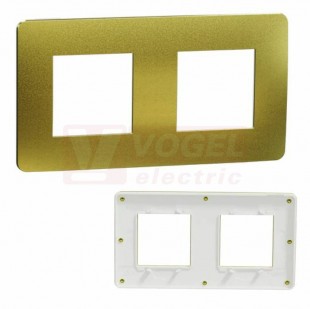 NU280459M Unica Studio Metal krycí rámeček dvojnásobný, Gold/Bílá