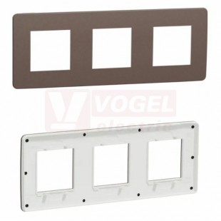 NU280616 Unica Studio Color krycí rámeček trojnásobný, Chocolate/Bílá