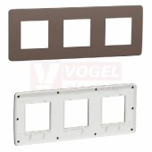 NU280616 Unica Studio Color krycí rámeček trojnásobný, Chocolate/Bílá