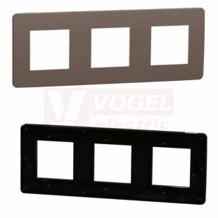 NU280617 Unica Studio Color krycí rámeček trojnásobný, Chocolate/Černá