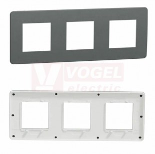 NU280621 Unica Studio Color krycí rámeček trojnásobný, Dark Grey/Bílá