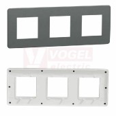 NU280621 Unica Studio Color krycí rámeček trojnásobný, Dark Grey/Bílá