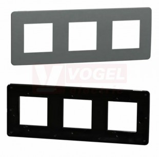 NU280622 Unica Studio Color krycí rámeček trojnásobný, Dark Grey/Černá