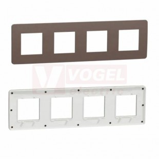 NU280816 Unica Studio Color krycí rámeček čtyřnásobný, Chocolate/Bílá