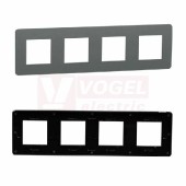 NU280822 Unica Studio Color krycí rámeček čtyřnásobný, Dark Grey/Černá