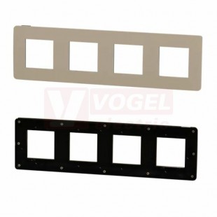 NU280828 Unica Studio Color krycí rámeček čtyřnásobný, Taupe/Černá