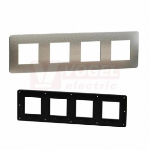 NU280856M Unica Studio Metal krycí rámeček čtyřnásobný, White Aluminium/Černá