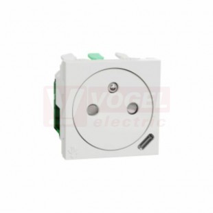 NU301518E Unica zásuvka skrytá 250V/16A + USB C 10,5W, 2.1A, 2M, barva bílá RAL9003, bezšroubové svorky