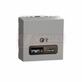 NU301930 Unica dvojitý USB A+C 18W, 2,4A, 2M, Aluminium, šroubové svorky