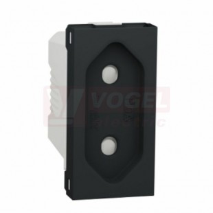 NU303154 Unica zásuvka 230V/10A pro ploché vidlice, 1M, Antracit, šroubové svorky