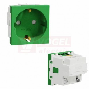 NU303706 Unica zásuvka SCHUKO 2P+E 250V/16A, clonky, šroubová, zelená