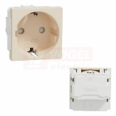 NU303744 Unica zásuvka SCHUKO 2P+E 250V/16A, clonky, šroubová, barva béžová