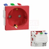NU305703 Unica zásuvka SCHUKO 2P+E 250V/16A, clonky, bezšroubová, červená