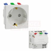 NU305720 Unica zásuvka SCHUKO 2P+E 250V/16A, clonky, bezšroubová, bava bílá Antibakteriální