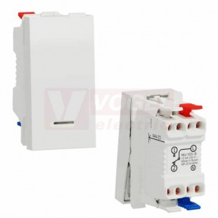 NU310318S Unica přepínač střídavý ř.6 s nulovou svorkou, 1M, barva bílá RAL9003, pružinové svorky