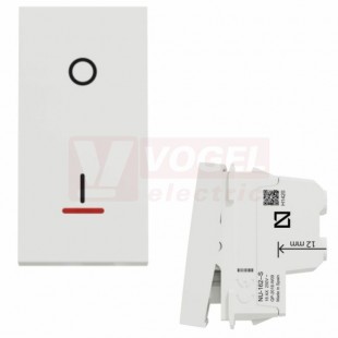 NU316218S Unica spínač dvojpólový ř.2S, se signalizační kontrolkou, 16A, 1M, barva bílá RAL9003, šroubové svorky