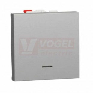 NU320330S Unica přepínač střídavý ř.6 s nulovou svorkou, 2M, Aluminium, pružinové svorky