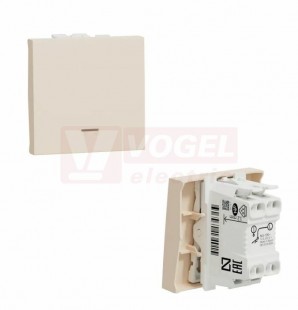 NU320644N Unica tlačítko s orientační kontrolkou ř.1/0So, 2M, barva béžová RAL1013, pružinové svorky
