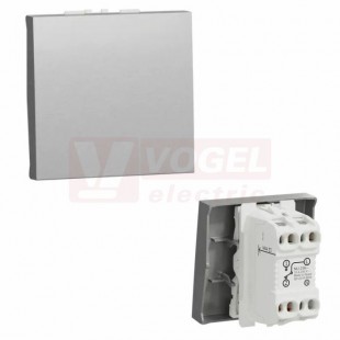 NU323630 Unica tlačítko střídavé ř.6/0, 2M, 10A/250V, Aluminium, pružinové svorky
