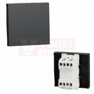 NU323654 Unica tlačítko střídavé ř.6/0, 2M, 10A/250V, Antracit RAL7021, pružinové svorky
