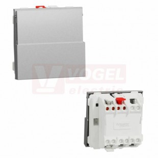 NU324630 Unica tlačítko střídavé ř.6/0 popisové pole, 10A/250V, Aluminium, pružinové svorky