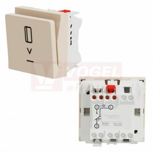 NU328344 Unica spínač pro hotelové karty, 2M, barva béžová RAL1013, pružinové svorky