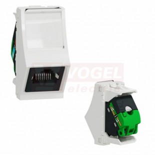 NU340618 Unica zásuvka datová zkosená RJ45 Kat.6 STP, 1M, barva bílá RAL9003