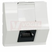 NU340718 Unica zásuvka datová zkosená RJ45 Kat.6 STP, 2M, držák štítku, barva bílá RAL9003