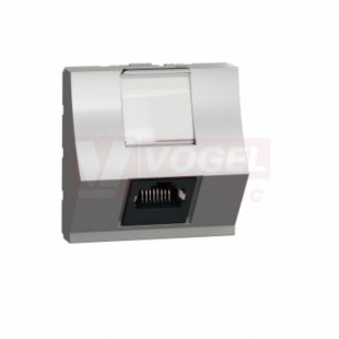 NU340730 Unica zásuvka datová zkosená RJ45 Kat.6 STP, 2M, držák štítku, Aluminium