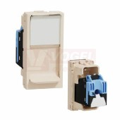 NU341044 Unica zásuvka datová 1xRJ45 Kat.5e UTP, 1M, držák štíku, ochraný kryt, barva béžová RAL1013