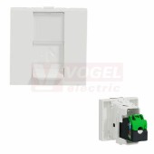 NU341318 Unica zásuvka datová 1xRJ45 Kat.5e STP, 2M, držák štítku, ochraný kryt, barva bílá RAL9003